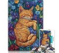 1000 Pieces for Teenagers Cat Among Flowers Jigsaw Puzzles 1000 Pieces for Adults Teens,Family Game Stress Reliever Difficult Challenge Great Gifts And Toys 50x75cm