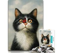 1000 Pieces for Teenagers Cat And Butterfly Jigsaws Puzzles 1000 Pieces for Teenagers Gifts,Educational Game for Birthday, Chrismas for And 14 Years Old (38x26cm)