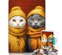 1000 Pieces for Teenagers Cat Couple 1000 Pieces Jigsaw Puzzles For Teens And Adults,with Fully Interlocking Randomly Shaped Pieces for And 14 Years Old 26x38cm