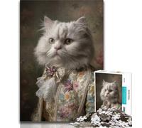 1000 Pieces for Teenagers Cat from An Aristocratic Family Jigsaw Puzzle 1000 Pieces for Adults,Challenging Difficult with Fully Interlocking Randomly Shaped Pieces 75x50cm