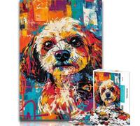 1000 Pieces for Teenagers Cavapoo Dog Jigsaws Puzzles 1000 Pieces for Adults Gifts,Toys Educational Games Stress Relieving Unique Home Decor And Gifts 26x38cm