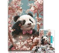 1000 Pieces for Teenagers Cherry Blossoms Panda 1000 Piece Jigsaw Puzzle for Adults Teens,Family Game Stress Reliever Difficult Challenge Great Gifts And Toys 50x75cm