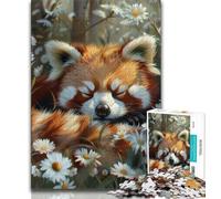 1000 Pieces for Teenagers Chrysanthemum Red Panda Puzzles 1000 Pieces for Adults,Educational Game Challenge Toy for Women And Men (26x38cm)