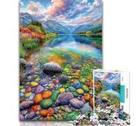 1000 Pieces for Teenagers Colored Pebbles Jigsaw Puzzles for Adults,Challenging Game Toys for Is Ideal As A Gift for The Whole Family 26x38cm