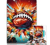 1000 Pieces for Teenagers Colorful American Football Adult Jigsaws 1000 Pieces Difficult,Toys Educational Games Stress Relieving Artists Collection, Fine Art 26x38cm