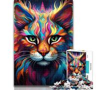 1000 Pieces for Teenagers Colorful Art Lynx Jigsaw Puzzles for Teenagers 1000 Piece,Educational Games Home Decoration Artists Collection, Fine Art 26x38cm