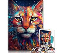 1000 Pieces for Teenagers Colorful Art Lynx Puzzles 1000 Pieces for Adults,for Is Ideal As A Gift for The Whole Family for And 14 Years Old 26x38cm