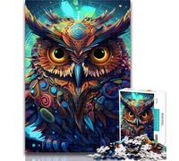 1000 Pieces for Teenagers Colorful Art Owl Adult Jigsaws 1000 Pieces Difficult,Toys Educational Games Stress Relieving Artists Collection, Fine Art 26x38cm