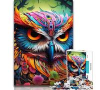 1000 Pieces for Teenagers Colorful Art Owl Jigsaw Puzzles for Teenagers 1000 Piece,Educational Games Home Decoration Artists Collection, Fine Art 26x38cm