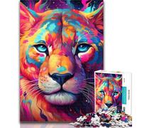 1000 Pieces for Teenagers Colorful Cougar Puzzles 1000 Pieces for Adults,for Is Ideal As A Gift for The Whole Family for And 14 Years Old 75x50cm