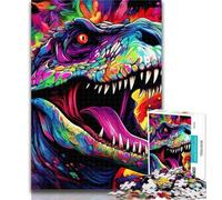 1000 Pieces for Teenagers Colorful Dinosaur Jigsaw Puzzles for Teenagers 1000 Piece,Educational Games Home Decoration Artists Collection, Fine Art 75x50cm