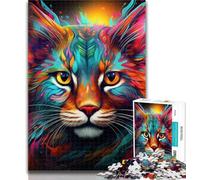 1000 Pieces for Teenagers Colorful Lynx Jigsaw Puzzles for Teenagers 1000 Piece,Educational Games Home Decoration Artists Collection, Fine Art 75x50cm