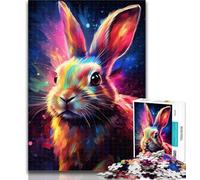 1000 Pieces for Teenagers Colorful Painting Rabbit 1000 Pieces Jigsaw Puzzles For Teens And Adults,Family Games Christmas Birthday Gifts 50x75cm