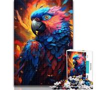 1000 Pieces for Teenagers Colorful Parrot with Colorful Feathers Puzzles 1000 Pieces for Teenagers,Educational Game for Birthday, Chrismas for And 14 Years Old 26x38cm