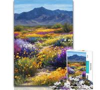 1000 Pieces for Teenagers Colorful Wildflower Oil Painting 1000 Piece Jigsaw Puzzle for Adults Teens,Educational Games Home Decoration Artists Collection, Fine Art 26x38cm