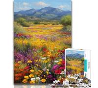1000 Pieces for Teenagers Colorful Wildflower Oil Painting 1000 Piece Jigsaw Puzzle for Adults Teens,Educational Games Home Decoration Artists Collection, Fine Art 26x38cm