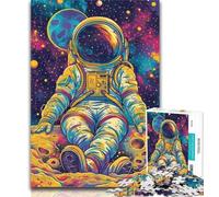 1000 Pieces for Teenagers Colour Astronauts 1000 Pieces Jigsaw Puzzle for Adults& Teens,Educational Toys Is Ideal As A Gift for The Whole Family 26x38cm