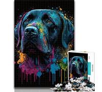 1000 Pieces for Teenagers Colourful Art Labrador 1000 Piece Jigsaw Puzzles for Teenagers,Stress Reliever Staycation Kill Time Funny Gift 26x38cm