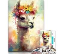 1000 Pieces for Teenagers Colourful Baby Alpaca Puzzles 1000 Pieces for Teenagers,Educational Game for Birthday, Chrismas for And 14 Years Old 50x75cm