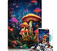 1000 Pieces for Teenagers Colourful Mushroom Art Jigsaw Puzzles for Teenagers 1000 Piece,Family Game Stress Reliever Difficult Challenge Secret Santa Gifts 26x38cm