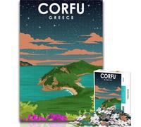1000 Pieces for Teenagers Corfu Enchanted Night Jigsaws 1000 Pieces for Adults,Toys Educational Games Stress Relieving Artists Collection, Fine Art 75x50cm