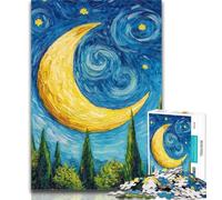 1000 Pieces for Teenagers Crescent Moon in The Night Sky Jigsaws Puzzles 1000 Pieces for Adults Gifts,Toys Educational Games Stress Relieving Unique Home Decor And Gifts 50x75cm