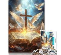 1000 Pieces for Teenagers Cross Dove Jigsaw Puzzles 1000 Pieces for Adults Teens,Birthday Present, Gifts for And Age 14 50x75cm