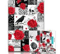 1000 Pieces for Teenagers Crow Skeleton 1000 Piece Jigsaw Puzzle for Adults Teens,Educational Games Home Decoration Artists Collection, Fine Art 26x38cm