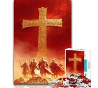 1000 Pieces for Teenagers Crusade Army Knight Jigsaw Puzzles for Adults 1000 Piece,Toys Educational Games Stress Relieving Wishlist with Santa Claus 26x38cm