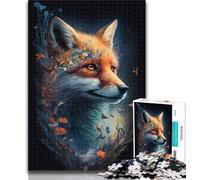 1000 Pieces for Teenagers Cute Art Fox Adult Jigsaw Puzzles 1000,for Educational Game Challenge Toy Artists Collection, Fine Art 50x75cm