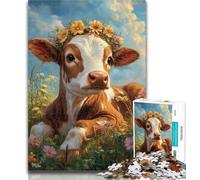 1000 Pieces for Teenagers Cute Baby Calf Adult Jigsaws 1000 Piece,Stress Reliever Difficult Challenge Unique Home Decor And Gifts 26x38cm