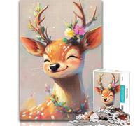 1000 Pieces for Teenagers Cute Sika Deer 1000 Pieces Jigsaw Puzzles for Adults And Teens,Unique Birthday And Gifts for Age 14+ 50x75cm