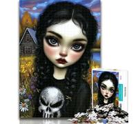 1000 Pieces for Teenagers Dark Girl 1000 Piece Jigsaw Puzzle for Adults Teens,Educational Games Home Decoration Artists Collection, Fine Art 26x38cm