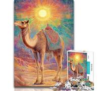 1000 Pieces for Teenagers Desert Camel Adult Jigsaws 1000 Pieces Difficult,Toys Educational Games Stress Relieving Unique Home Decor And Gifts 50x75cm