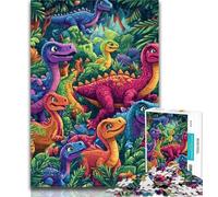 1000 Pieces for Teenagers Dinosaur Family Jigsaw Puzzles for Teenagers,Toys Educational Games Stress Relieving Unique Home Decor And Gifts 26x38cm