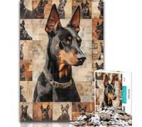 1000 Pieces for Teenagers Doberman Pinscher Collage Jigsaw Puzzles for Teenagers 1000,Family Entertainment Toys Is Ideal As A Gift for The Whole Family 26x38cm