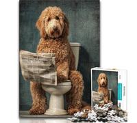 1000 Pieces for Teenagers Dog on The Toilet 1000 Pieces Jigsaw Puzzles For Teens And Adults,Train Your Brain And Hands Birthday Present, Gifts (50x75cm)