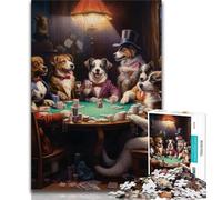 1000 Pieces for Teenagers Dogs Playing Poker Puzzles 1000 Pieces for Adults,for Is Ideal As A Gift for The Whole Family for And 14 Years Old (38x26cm)