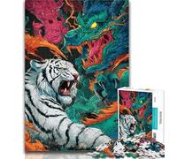 1000 Pieces for Teenagers Dragon Tiger Fight 1000 Pieces Jigsaw Puzzle For Adults Teens,Challenging Game for The Whole for Women, Gifts for Men 50x75cm