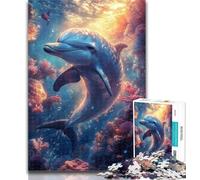 1000 Pieces for Teenagers Dream Dolphin Adult Jigsaw Puzzles 1000,for Educational Game Challenge Toy Artists Collection, Fine Art 50x75cm