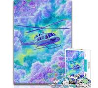 1000 Pieces for Teenagers Dream Helicopter Jigsaw Puzzles for Teenagers 1000 Pieces,Challenging Difficult with Fully Interlocking Randomly Shaped Pieces (50x75cm)