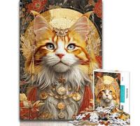 1000 Pieces for Teenagers Dreamy Maine Coon 1000 Piece Jigsaw Puzzles for Teenagers,Educational Games Home Decoration Artists Collection, Fine Art (26x38cm)