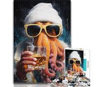1000 Pieces for Teenagers Drinking Octopus 1000 Piece Jigsaw Puzzles for Teenagers,Educational Games Home Decoration Artists Collection, Fine Art 50x75cm