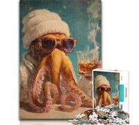 1000 Pieces for Teenagers Drinking Octopus 1000 Pieces Jigsaw Puzzle For Adults Teens,Challenging Game for The Whole for Women, Gifts for Men 50x75cm