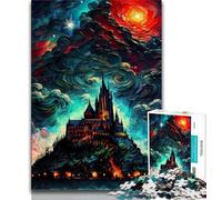 1000 Pieces for Teenagers Fantasy Castle at Night Jigsaws 1000 Pieces for Adults,Toys Educational Games Stress Relieving Artists Collection, Fine Art (26x38cm)