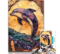 1000 Pieces for Teenagers Fantasy Dolphin Jigsaw Puzzles for Adults 1000 Piece,Toys Educational Games Stress Relieving Wishlist with Santa Claus 50x75cm