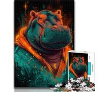 1000 Pieces for Teenagers Fantasy Hippo Jigsaw Puzzles for Adults,Challenging Game Toys for Is Ideal As A Gift for The Whole Family 26x38cm