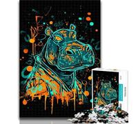 1000 Pieces for Teenagers Fantasy Hippo Jigsaws Puzzles 1000 Pieces for Adults Gifts,Present & Gift for Lovers Or Friends 26x38cm