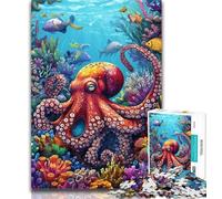 1000 Pieces for Teenagers Fantasy Octopus Jigsaw Puzzles 1000 Pieces for Adults Teens,Family Game Stress Reliever Difficult Challenge Great Gifts And Toys 26x38cm