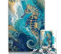 1000 Pieces for Teenagers Fantasy Seahorse Adult Jigsaw Puzzles 1000,for Educational Game Challenge Toy Artists Collection, Fine Art 26x38cm